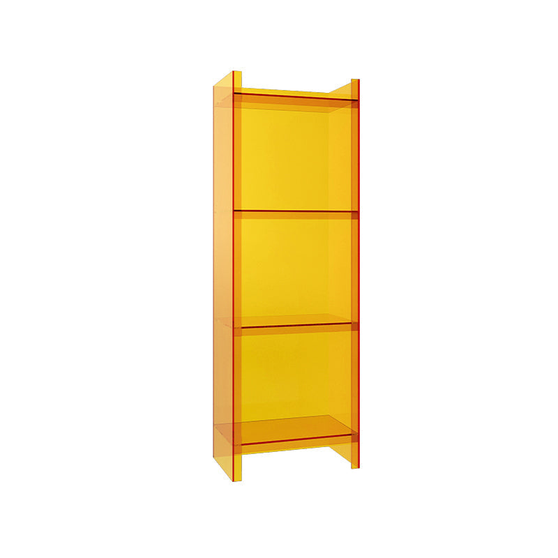 Acrylic Vertical Standard Bookshelf Glam Closed Back Bookshelf for Living Room 15.7"L x 9.8"W x 46.5"H Yellow Clearhalo 'Bookcases' 'furn' 'furn_bookcases' 'Furniture' 'furniture_bookcases' 'kitchen' 'kitchen_bookcases' 'Living Room Furniture' 'Office Furniture' 4844411