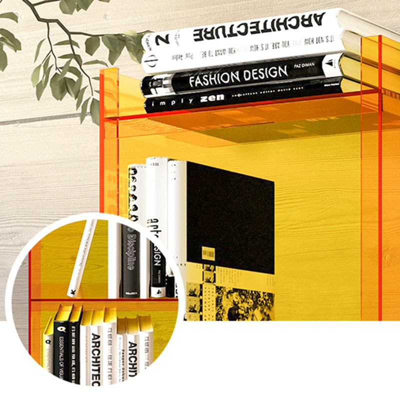 Acrylic Vertical Standard Bookshelf Glam Closed Back Bookshelf for Living Room Clearhalo 'Bookcases' 'furn' 'furn_bookcases' 'Furniture' 'furniture_bookcases' 'kitchen' 'kitchen_bookcases' 'Living Room Furniture' 'Office Furniture' 4844419