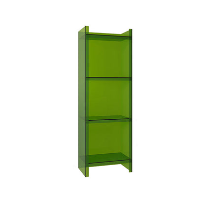 Acrylic Vertical Standard Bookshelf Glam Closed Back Bookshelf for Living Room 15.7"L x 9.8"W x 46.5"H Blackish Green Clearhalo 'Bookcases' 'furn' 'furn_bookcases' 'Furniture' 'furniture_bookcases' 'kitchen' 'kitchen_bookcases' 'Living Room Furniture' 'Office Furniture' 4844420