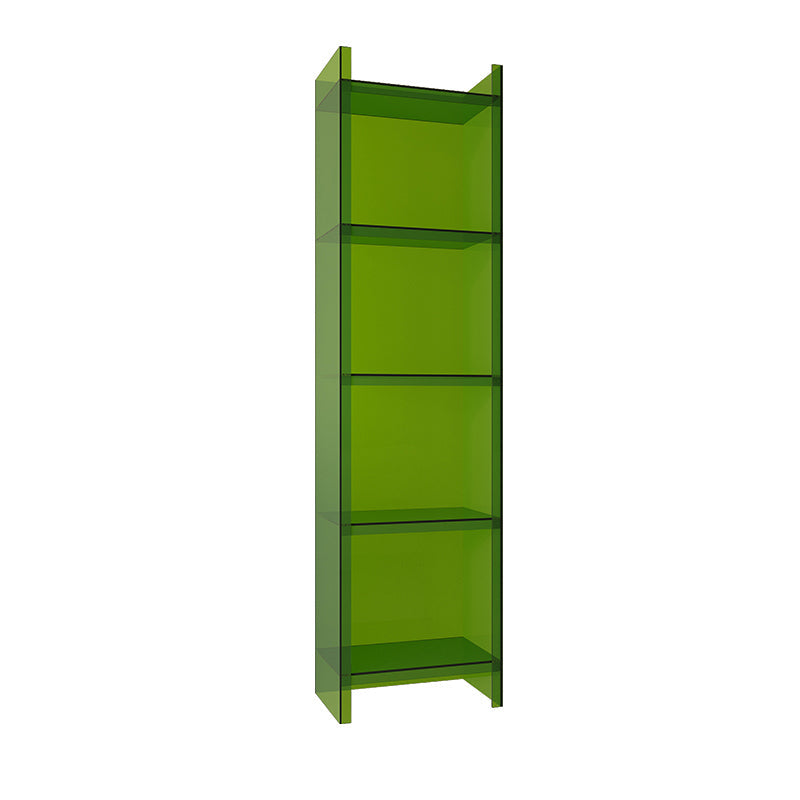 Acrylic Vertical Standard Bookshelf Glam Closed Back Bookshelf for Living Room 15.7"L x 9.8"W x 59.8"H Blackish Green Clearhalo 'Bookcases' 'furn' 'furn_bookcases' 'Furniture' 'furniture_bookcases' 'kitchen' 'kitchen_bookcases' 'Living Room Furniture' 'Office Furniture' 4844430