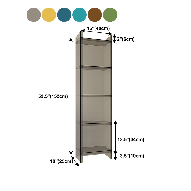 Acrylic Vertical Standard Bookshelf Glam Closed Back Bookshelf for Living Room Clearhalo 'Bookcases' 'furn' 'furn_bookcases' 'Furniture' 'furniture_bookcases' 'kitchen' 'kitchen_bookcases' 'Living Room Furniture' 'Office Furniture' 4844432