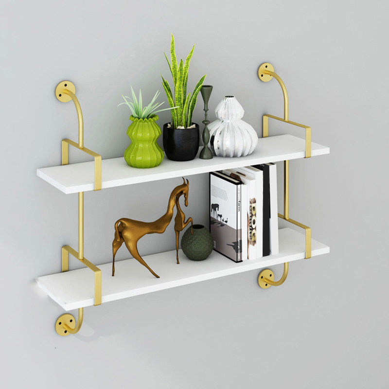 7.87"W Bookshelf Glam Style Wall Mounted Bookcase for Home Office Study Room 39.4"L x 7.9"W x 28.3"H Clearhalo 'Bookcases' 'Furniture' 'furniture_bookcases' 'kitchen' 'kitchen_bookcases' 'Living Room Furniture' 'Office Furniture' 4844436