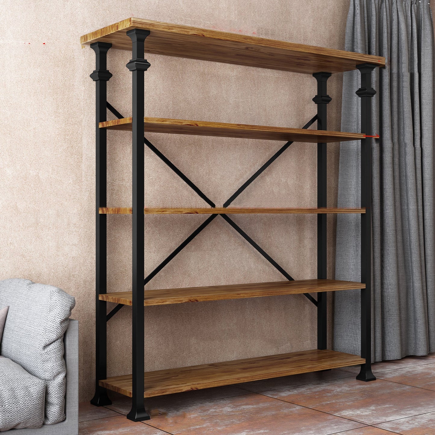 13.78"W Bookcase Industrial Style Open Back Bookcase for Study Room Home Office Clearhalo 'Bookcases' 'furn' 'furn_bookcases' 'Furniture' 'furniture_bookcases' 'kitchen' 'kitchen_bookcases' 'Living Room Furniture' 'Office Furniture' 4844457