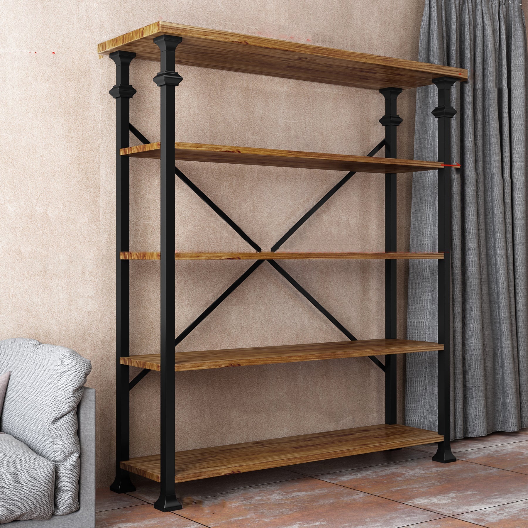 13.78"W Bookcase Industrial Style Open Back Bookcase for Study Room Home Office Clearhalo 'Bookcases' 'furn' 'furn_bookcases' 'Furniture' 'furniture_bookcases' 'kitchen' 'kitchen_bookcases' 'Living Room Furniture' 'Office Furniture' 4844457