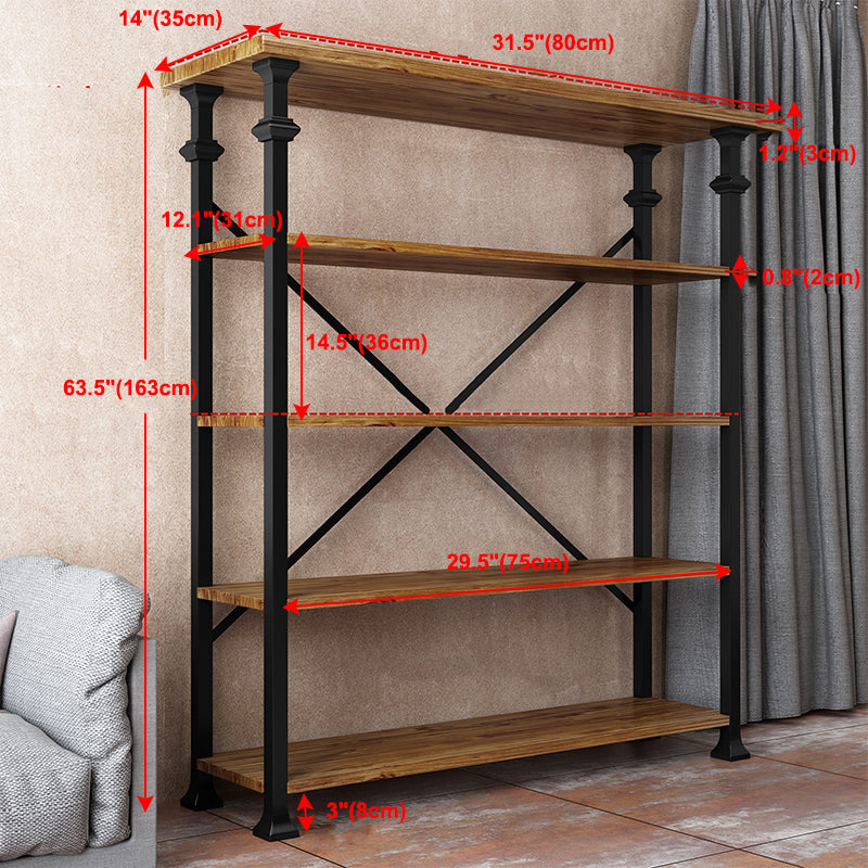 13.78"W Bookcase Industrial Style Open Back Bookcase for Study Room Home Office Clearhalo 'Bookcases' 'furn' 'furn_bookcases' 'Furniture' 'furniture_bookcases' 'kitchen' 'kitchen_bookcases' 'Living Room Furniture' 'Office Furniture' 4844468