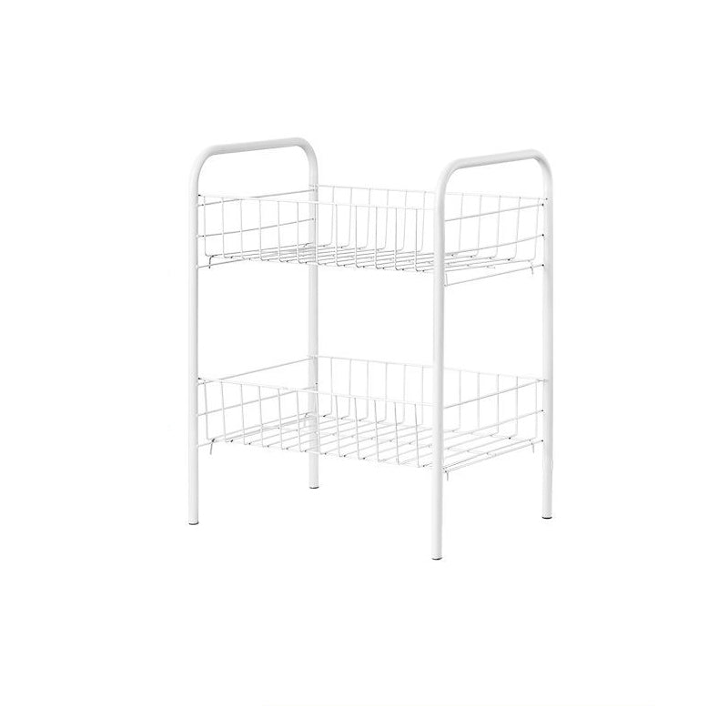 Industrial Iron Etagere Bookshelf Open Vertical Bookshelf with Caster Wheels 14.4"L x 10.6"W x 14.6"H White Clearhalo 'Bookcases' 'furn' 'furn_bookcases' 'Furniture' 'furniture_bookcases' 'kitchen' 'kitchen_bookcases' 'Living Room Furniture' 'Office Furniture' 4844486