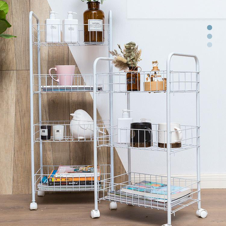 Industrial Iron Etagere Bookshelf Open Vertical Bookshelf with Caster Wheels Clearhalo 'Bookcases' 'furn' 'furn_bookcases' 'Furniture' 'furniture_bookcases' 'kitchen' 'kitchen_bookcases' 'Living Room Furniture' 'Office Furniture' 4844487
