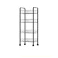 Industrial Iron Etagere Bookshelf Open Vertical Bookshelf with Caster Wheels 14.4"L x 10.6"W x 33.1"H Black Clearhalo 'Bookcases' 'furn' 'furn_bookcases' 'Furniture' 'furniture_bookcases' 'kitchen' 'kitchen_bookcases' 'Living Room Furniture' 'Office Furniture' 4844493