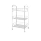 Industrial Iron Etagere Bookshelf Open Vertical Bookshelf with Caster Wheels 14.4"L x 10.6"W x 24.8"H White Clearhalo 'Bookcases' 'furn' 'furn_bookcases' 'Furniture' 'furniture_bookcases' 'kitchen' 'kitchen_bookcases' 'Living Room Furniture' 'Office Furniture' 4844498