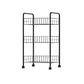 Industrial Iron Etagere Bookshelf Open Vertical Bookshelf with Caster Wheels 14.4"L x 10.6"W x 24.8"H Black Clearhalo 'Bookcases' 'furn' 'furn_bookcases' 'Furniture' 'furniture_bookcases' 'kitchen' 'kitchen_bookcases' 'Living Room Furniture' 'Office Furniture' 4844500