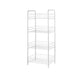 Industrial Iron Etagere Bookshelf Open Vertical Bookshelf with Caster Wheels 14.4"L x 10.6"W x 31.1"H White Clearhalo 'Bookcases' 'furn' 'furn_bookcases' 'Furniture' 'furniture_bookcases' 'kitchen' 'kitchen_bookcases' 'Living Room Furniture' 'Office Furniture' 4844501