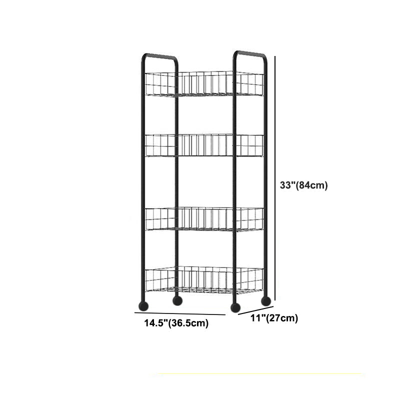 Industrial Iron Etagere Bookshelf Open Vertical Bookshelf with Caster Wheels Clearhalo 'Bookcases' 'furn' 'furn_bookcases' 'Furniture' 'furniture_bookcases' 'kitchen' 'kitchen_bookcases' 'Living Room Furniture' 'Office Furniture' 4844508