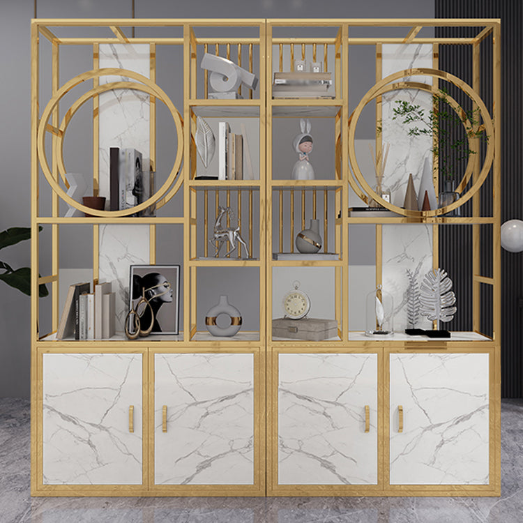 78.74"H Bookcase Glam Style Open Back Bookshelf for Office Home with Cabinets Clearhalo 'Bookcases' 'furn' 'furn_bookcases' 'Furniture' 'furniture_bookcases' 'kitchen' 'kitchen_bookcases' 'Living Room Furniture' 'Office Furniture' 4844519