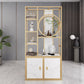 78.74"H Bookcase Glam Style Open Back Bookshelf for Office Home with Cabinets Gold Clearhalo 'Bookcases' 'furn' 'furn_bookcases' 'Furniture' 'furniture_bookcases' 'kitchen' 'kitchen_bookcases' 'Living Room Furniture' 'Office Furniture' 4844520