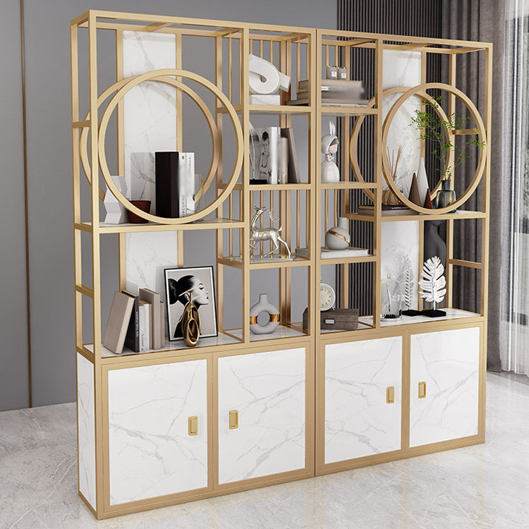 78.74"H Bookcase Glam Style Open Back Bookshelf for Office Home with Cabinets Clearhalo 'Bookcases' 'furn' 'furn_bookcases' 'Furniture' 'furniture_bookcases' 'kitchen' 'kitchen_bookcases' 'Living Room Furniture' 'Office Furniture' 4844522