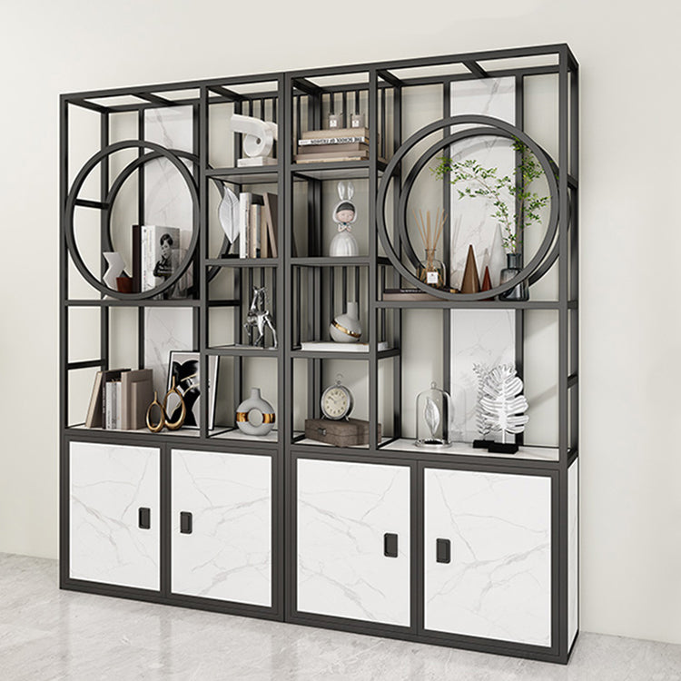 78.74"H Bookcase Glam Style Open Back Bookshelf for Office Home with Cabinets Clearhalo 'Bookcases' 'furn' 'furn_bookcases' 'Furniture' 'furniture_bookcases' 'kitchen' 'kitchen_bookcases' 'Living Room Furniture' 'Office Furniture' 4844523
