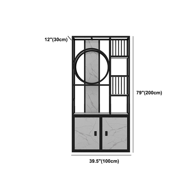 78.74"H Bookcase Glam Style Open Back Bookshelf for Office Home with Cabinets Clearhalo 'Bookcases' 'furn' 'furn_bookcases' 'Furniture' 'furniture_bookcases' 'kitchen' 'kitchen_bookcases' 'Living Room Furniture' 'Office Furniture' 4844526