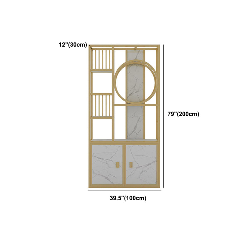 78.74"H Bookcase Glam Style Open Back Bookshelf for Office Home with Cabinets Clearhalo 'Bookcases' 'furn' 'furn_bookcases' 'Furniture' 'furniture_bookcases' 'kitchen' 'kitchen_bookcases' 'Living Room Furniture' 'Office Furniture' 4844530