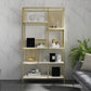 11.81"W Bookshelf Open Back Glam Style Bookcase for Study Room Home Office Gold Clearhalo 'Bookcases' 'furn' 'furn_bookcases' 'Furniture' 'furniture_bookcases' 'kitchen' 'kitchen_bookcases' 'Living Room Furniture' 'Office Furniture' 4844535