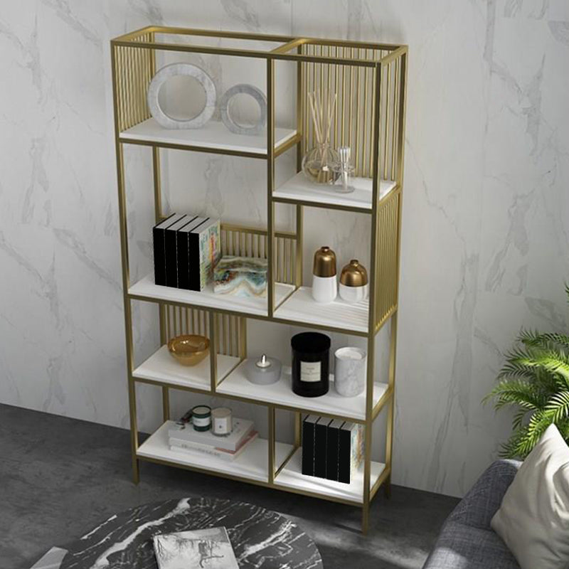11.81"W Bookshelf Open Back Glam Style Bookcase for Study Room Home Office Clearhalo 'Bookcases' 'furn' 'furn_bookcases' 'Furniture' 'furniture_bookcases' 'kitchen' 'kitchen_bookcases' 'Living Room Furniture' 'Office Furniture' 4844537