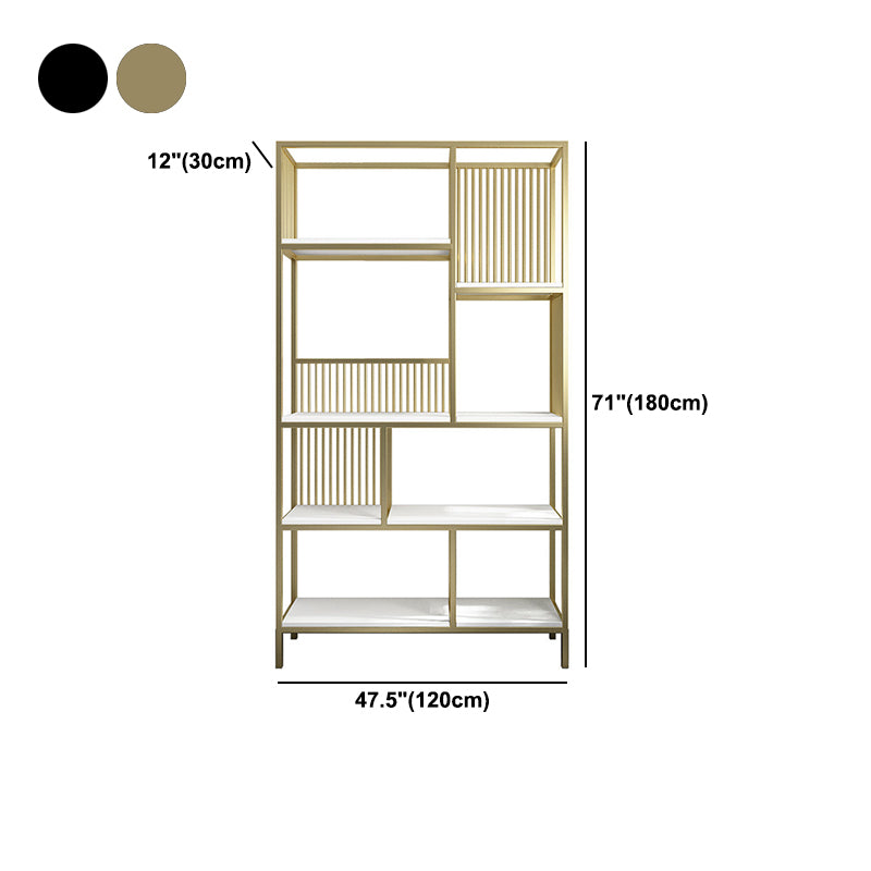 11.81"W Bookshelf Open Back Glam Style Bookcase for Study Room Home Office Clearhalo 'Bookcases' 'furn' 'furn_bookcases' 'Furniture' 'furniture_bookcases' 'kitchen' 'kitchen_bookcases' 'Living Room Furniture' 'Office Furniture' 4844547