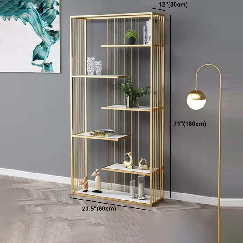 11.81"W Bookshelf Open Back Glam Style Bookcase for Study Room Home Office Clearhalo 'Bookcases' 'furn' 'furn_bookcases' 'Furniture' 'furniture_bookcases' 'kitchen' 'kitchen_bookcases' 'Living Room Furniture' 'Office Furniture' 4844549