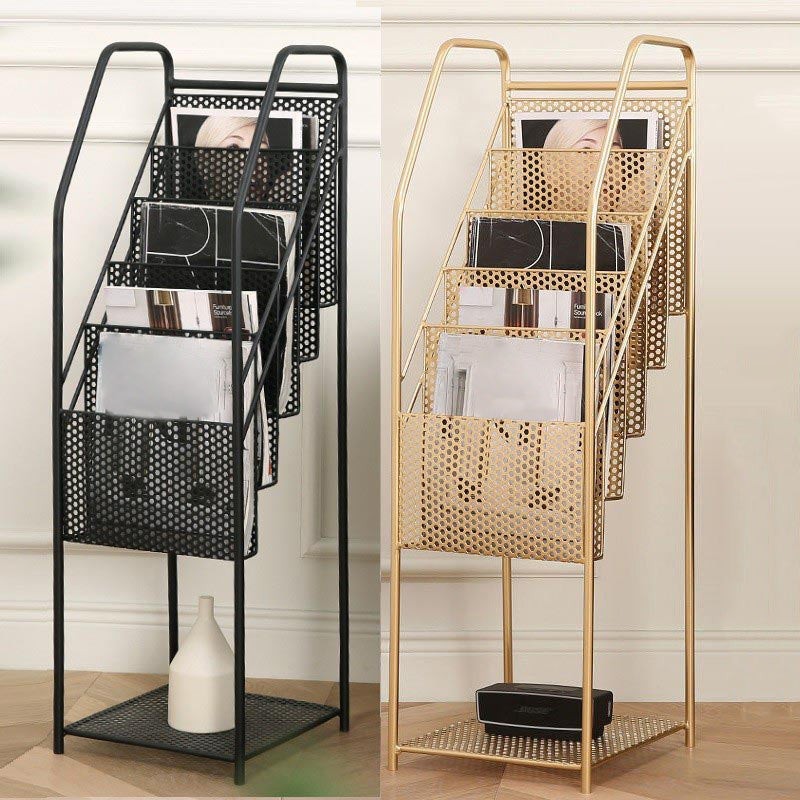 Industrial Iron Ladder Bookshelf Closed Back Vertical Bookshelf,11.8"L x 11.8"W x 37.8"H Clearhalo 'Bookcases' 'furn' 'furn_bookcases' 'Furniture' 'furniture_bookcases' 'kitchen' 'kitchen_bookcases' 'Living Room Furniture' 'Office Furniture' 4844591