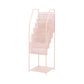 Industrial Iron Ladder Bookshelf Closed Back Vertical Bookshelf,11.8"L x 11.8"W x 37.8"H Pink Clearhalo 'Bookcases' 'furn' 'furn_bookcases' 'Furniture' 'furniture_bookcases' 'kitchen' 'kitchen_bookcases' 'Living Room Furniture' 'Office Furniture' 4844593