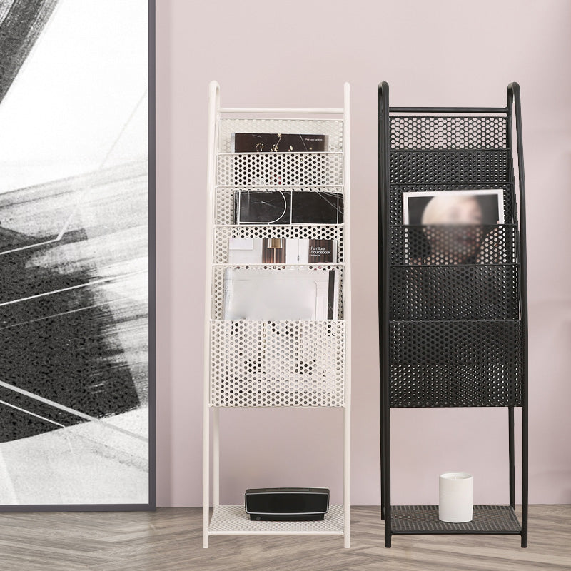 Industrial Iron Ladder Bookshelf Closed Back Vertical Bookshelf,11.8"L x 11.8"W x 37.8"H Clearhalo 'Bookcases' 'furn' 'furn_bookcases' 'Furniture' 'furniture_bookcases' 'kitchen' 'kitchen_bookcases' 'Living Room Furniture' 'Office Furniture' 4844596