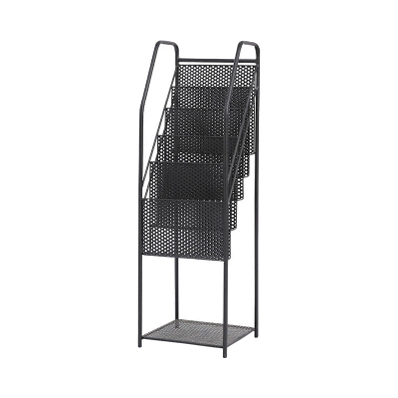 Industrial Iron Ladder Bookshelf Closed Back Vertical Bookshelf,11.8"L x 11.8"W x 37.8"H Black Clearhalo 'Bookcases' 'furn' 'furn_bookcases' 'Furniture' 'furniture_bookcases' 'kitchen' 'kitchen_bookcases' 'Living Room Furniture' 'Office Furniture' 4844597