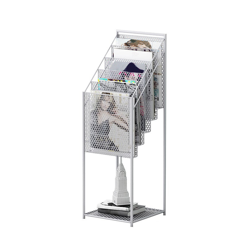 Industrial Iron Ladder Bookshelf Closed Back Vertical Bookshelf,11.8"L x 11.8"W x 37.8"H Light Gray Clearhalo 'Bookcases' 'furn' 'furn_bookcases' 'Furniture' 'furniture_bookcases' 'kitchen' 'kitchen_bookcases' 'Living Room Furniture' 'Office Furniture' 4844600