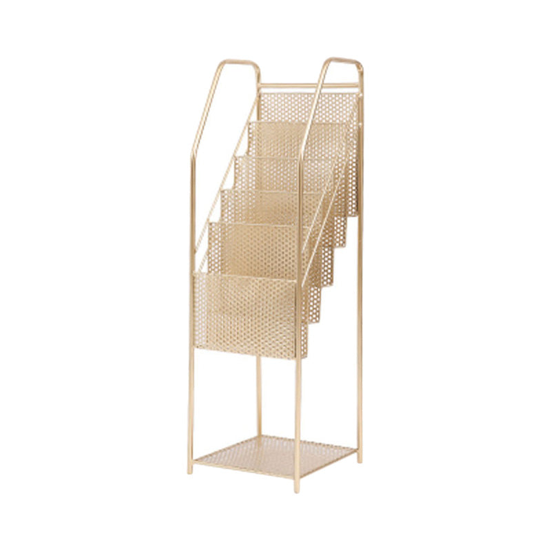Industrial Iron Ladder Bookshelf Closed Back Vertical Bookshelf,11.8"L x 11.8"W x 37.8"H Gold Clearhalo 'Bookcases' 'furn' 'furn_bookcases' 'Furniture' 'furniture_bookcases' 'kitchen' 'kitchen_bookcases' 'Living Room Furniture' 'Office Furniture' 4844607