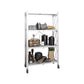 Industrial Folding Etagere Bookshelf Metal Open Bookshelf with Caster Wheels 24"L x 14.4"W x 50.2"H White Clearhalo 'Bookcases' 'furn' 'furn_bookcases' 'Furniture' 'furniture_bookcases' 'kitchen' 'kitchen_bookcases' 'Living Room Furniture' 'Office Furniture' 4844620