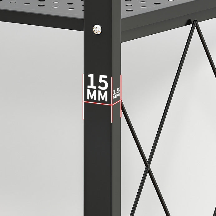 Industrial Folding Etagere Bookshelf Metal Open Bookshelf with Caster Wheels Clearhalo 'Bookcases' 'furn' 'furn_bookcases' 'Furniture' 'furniture_bookcases' 'kitchen' 'kitchen_bookcases' 'Living Room Furniture' 'Office Furniture' 4844622