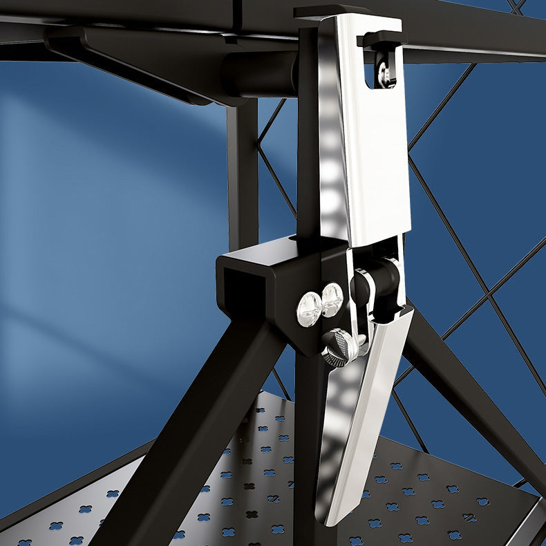 Industrial Folding Etagere Bookshelf Metal Open Bookshelf with Caster Wheels Clearhalo 'Bookcases' 'furn' 'furn_bookcases' 'Furniture' 'furniture_bookcases' 'kitchen' 'kitchen_bookcases' 'Living Room Furniture' 'Office Furniture' 4844623