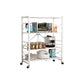 Industrial Folding Etagere Bookshelf Metal Open Bookshelf with Caster Wheels 39.8"L x 13.4"W x 49.2"H White Clearhalo 'Bookcases' 'furn' 'furn_bookcases' 'Furniture' 'furniture_bookcases' 'kitchen' 'kitchen_bookcases' 'Living Room Furniture' 'Office Furniture' 4844630