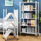 Industrial Folding Etagere Bookshelf Metal Open Bookshelf with Caster Wheels Clearhalo 'Bookcases' 'furn' 'furn_bookcases' 'Furniture' 'furniture_bookcases' 'kitchen' 'kitchen_bookcases' 'Living Room Furniture' 'Office Furniture' 4844635