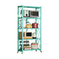 Industrial Folding Etagere Bookshelf Metal Open Bookshelf with Caster Wheels 28"L x 14.2"W x 63.4"H Blue Clearhalo 'Bookcases' 'furn' 'furn_bookcases' 'Furniture' 'furniture_bookcases' 'kitchen' 'kitchen_bookcases' 'Living Room Furniture' 'Office Furniture' 4844642