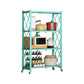 Industrial Folding Etagere Bookshelf Metal Open Bookshelf with Caster Wheels 28"L x 14.2"W x 49.2"H Blue Clearhalo 'Bookcases' 'furn' 'furn_bookcases' 'Furniture' 'furniture_bookcases' 'kitchen' 'kitchen_bookcases' 'Living Room Furniture' 'Office Furniture' 4844644