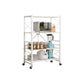 Industrial Folding Etagere Bookshelf Metal Open Bookshelf with Caster Wheels 31.9"L x 13.4"W x 49.2"H White Clearhalo 'Bookcases' 'furn' 'furn_bookcases' 'Furniture' 'furniture_bookcases' 'kitchen' 'kitchen_bookcases' 'Living Room Furniture' 'Office Furniture' 4844646