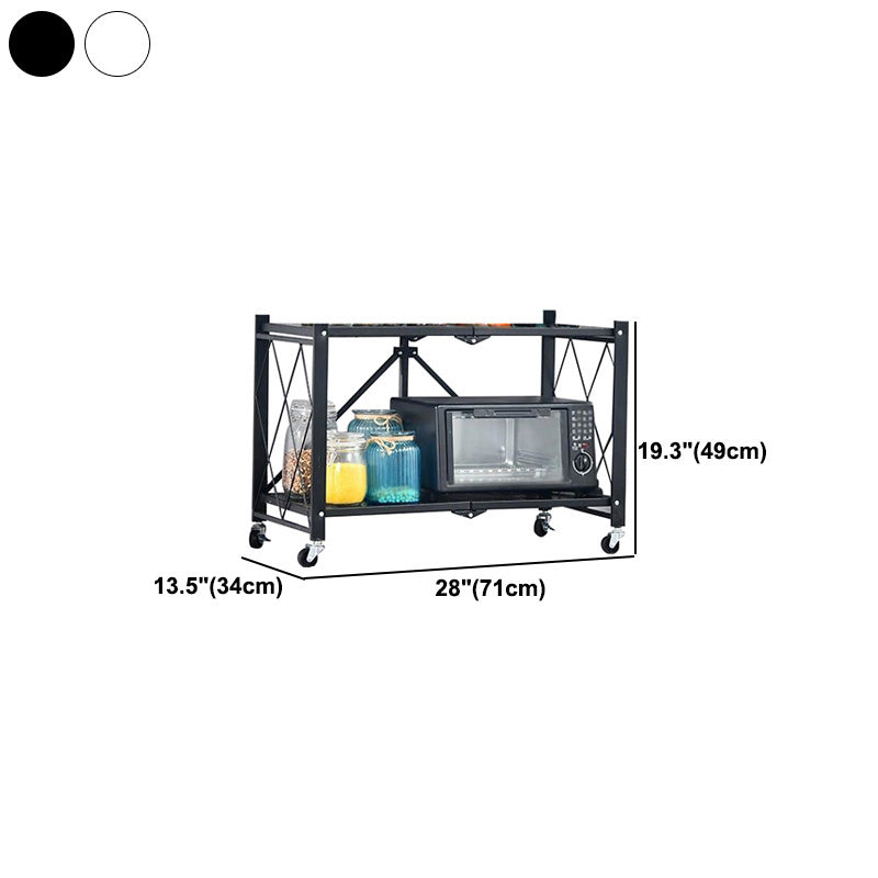 Industrial Folding Etagere Bookshelf Metal Open Bookshelf with Caster Wheels Clearhalo 'Bookcases' 'furn' 'furn_bookcases' 'Furniture' 'furniture_bookcases' 'kitchen' 'kitchen_bookcases' 'Living Room Furniture' 'Office Furniture' 4844649