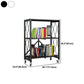 Industrial Folding Etagere Bookshelf Metal Open Bookshelf with Caster Wheels Clearhalo 'Bookcases' 'furn' 'furn_bookcases' 'Furniture' 'furniture_bookcases' 'kitchen' 'kitchen_bookcases' 'Living Room Furniture' 'Office Furniture' 4844650