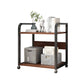 Industrial Etagere Bookshelf Steel Frame Manufactured Wood Shelf with Caster Wheels Black-Wood 25.5"H x 22"L x 16"W Clearhalo 'Bookcases' 'Furniture' 'furniture_bookcases' 'kitchen' 'kitchen_bookcases' 'Living Room Furniture' 'Office Furniture' 4844684