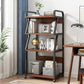 Industrial Etagere Bookshelf Steel Frame Manufactured Wood Shelf with Caster Wheels Clearhalo 'Bookcases' 'Furniture' 'furniture_bookcases' 'kitchen' 'kitchen_bookcases' 'Living Room Furniture' 'Office Furniture' 4844686