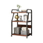 Industrial Etagere Bookshelf Steel Frame Manufactured Wood Shelf with Caster Wheels Black-Wood 21.7"L x 15.7"W x 39"H Clearhalo 'Bookcases' 'Furniture' 'furniture_bookcases' 'kitchen' 'kitchen_bookcases' 'Living Room Furniture' 'Office Furniture' 4844687