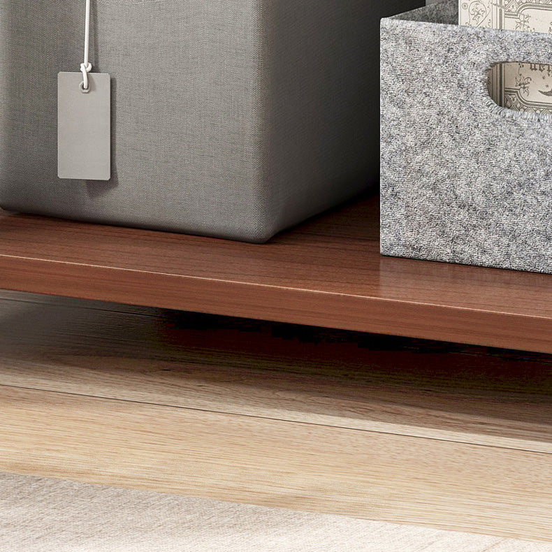 Industrial Etagere Bookshelf Steel Frame Manufactured Wood Shelf with Caster Wheels Clearhalo 'Bookcases' 'Furniture' 'furniture_bookcases' 'kitchen' 'kitchen_bookcases' 'Living Room Furniture' 'Office Furniture' 4844690