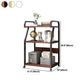 Industrial Etagere Bookshelf Steel Frame Manufactured Wood Shelf with Caster Wheels Clearhalo 'Bookcases' 'Furniture' 'furniture_bookcases' 'kitchen' 'kitchen_bookcases' 'Living Room Furniture' 'Office Furniture' 4844699