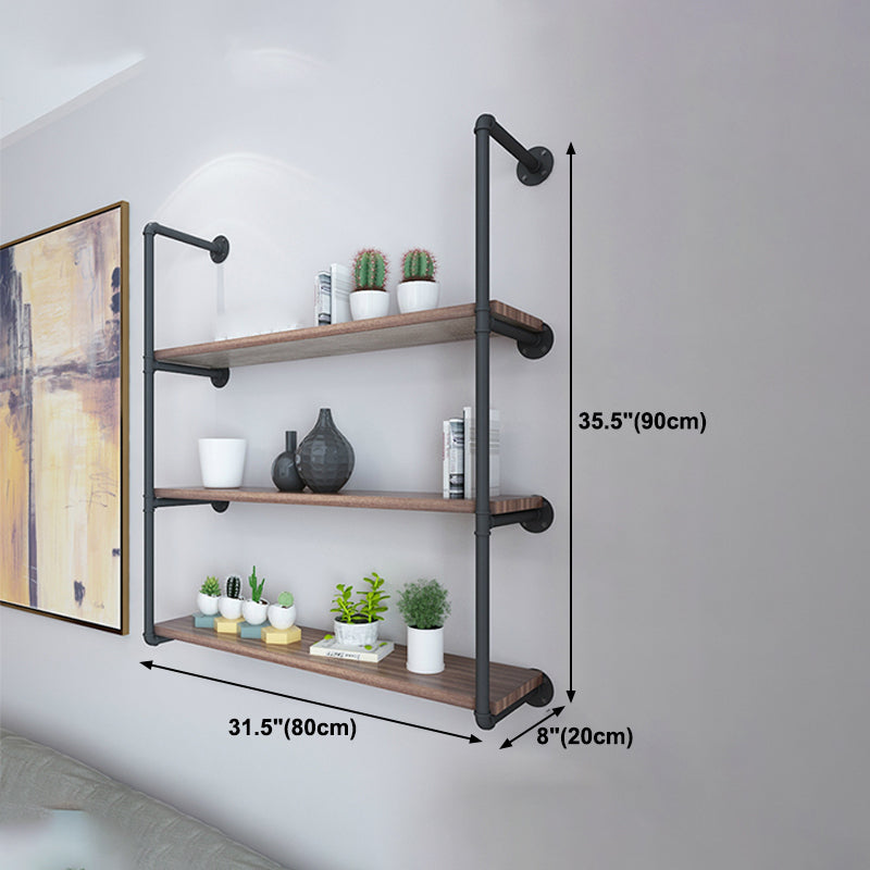Wall Mounted Bookshelf Industrial Style Solid Wood Bookcase for Home Office Clearhalo 'Bookcases' 'furn' 'furn_bookcases' 'Furniture' 'furniture_bookcases' 'kitchen' 'kitchen_bookcases' 'Living Room Furniture' 'Office Furniture' 4844725