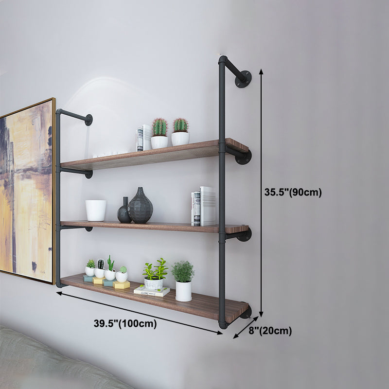Wall Mounted Bookshelf Industrial Style Solid Wood Bookcase for Home Office Clearhalo 'Bookcases' 'furn' 'furn_bookcases' 'Furniture' 'furniture_bookcases' 'kitchen' 'kitchen_bookcases' 'Living Room Furniture' 'Office Furniture' 4844726