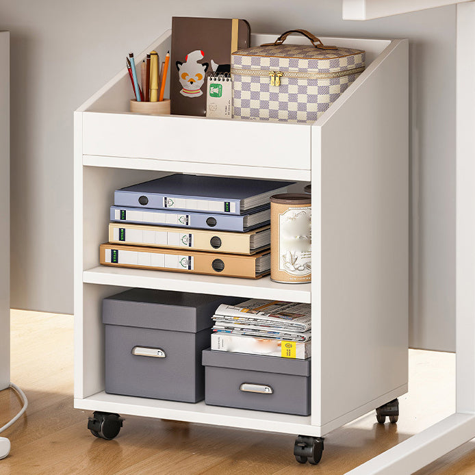 Scandinavian Style Bookshelf Open Back Bookcase for Home Office Study Room White 15.7"L x 11.8"W x 25.2"H Clearhalo 'Bookcases' 'Furniture' 'furniture_bookcases' 'kitchen' 'kitchen_bookcases' 'Living Room Furniture' 'Office Furniture' 4844731